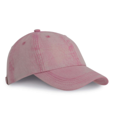 K-UP KP165 vintage hatású 6 paneles pamut baseball sapka K-UP, Dark Pink Washed-U