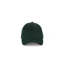 K-UP KP185 hat paneles baseball sapka szendvics ellenzővel K-UP, Forest Green/Beige-U