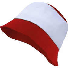 K-UP Uniszex kalap K-UP KP125 Bucket Hat -Egy méret, Red/White női sapka