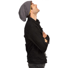 K-UP Uniszex sapka K-UP KP546 Knitted Beanie -Egy méret, Dark Grey/Senape Melange
