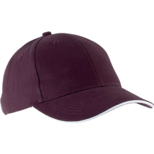 K-UP Uniszex sapka Kariban KP011 Orlando - Oekotex Certified 6 panel Cap -Egy méret, Burgundy/White női sapka