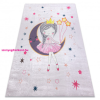  Kab. BAMBINO 48060 mosható szőnyeg Hercegnő, csillagok gyerekeknek csúszásgátló - rózsaszín 140x200 cm