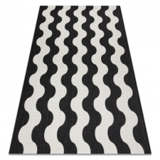  Kab. Fonott sizal flat szőnyeg 49377690 Hullám krém / fekete 80x150 cm lakástextília