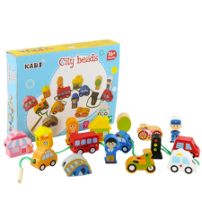 Kabi Fűzőcskés fejlesztő játék - Város - Kabi  City  beads fajáték