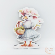  Kacsa kalapban - fa tábla dekorációs kellék