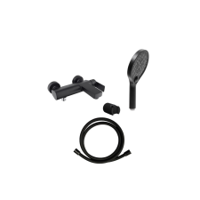 Kád csaptelep SAT B-Way zuhanyszettel együtt 150 mm fekete SATBSBW222SET csaptelep
