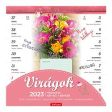 Kalendart 2023-as T090 mágneses virágos falinaptár (23T9000-003) naptár, kalendárium