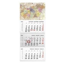 Kalendart 2025 T074 3 tömb Magyarország térkép speditőrnaptár (25T7400-020) naptár, kalendárium