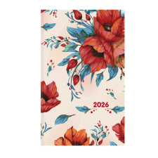 Kalendart Naptár Kft. TopTimer Határidőnapló 2026, J018 A5 (Heti beoszt.) PIROS határidőnapló