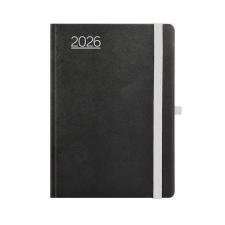 Kalendart Naptár Kft. TopTimer Határidőnapló 2026, N021 A5 (Napi beoszt.) FEKETE-SZÜRKE határidőnapló