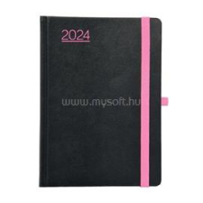 Kalendart Nero 2024-es N015 A5 heti beosztású fekete-pink határidőnapló (24T015N-00E) határidőnapló