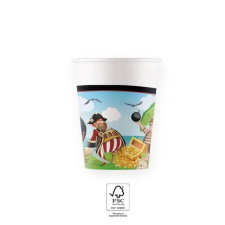 Kalóz Island papír pohár 8 db-os 200 ml FSC party kellék