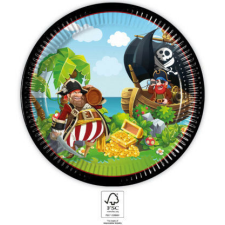  Kalóz Island papírtányér 8 db-os 23 cm FSC party kellék