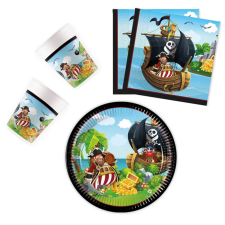 Kalóz Island Pirates, Kalóz party szett 36 db-os 23 cm-es tányérral party kellék
