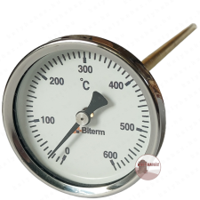 Kályhaház Kemence hőmérő 0-600°C-ig, 30 cm szár hossz, Réz Védőcsővel sütés és főzés