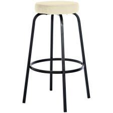  Kamari kör alakú bársony bárszék négylábú fémváz krém-matt fekete 324864 bútor