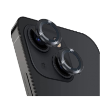 Kameralencse védőkeret iPhone 15 - Metal - üveg, fekete mobiltelefon kellék