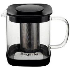 Kamille , üveg, rozsdamentes acél szűrővel 600 ml vízforraló és teáskanna