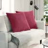 Kanapé párnák 2 pcs Bordó 80 x 80 cm Bársonyos szövet