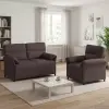 Kanapé Szett 2 db Sötét Barna Szövet