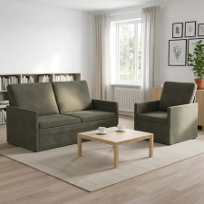  Kanapé Szett 2 pcs Világosszürke Bársonyos szövet bútor