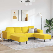  Kanapé Szett 3 pcs Sárga Bársony bútor