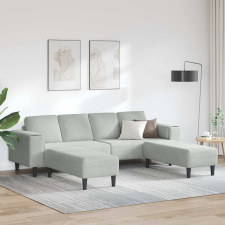  Kanapé Szett 3 pcs Világosszürke Bársony bútor