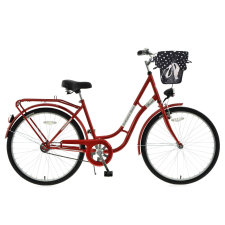 KANDS ® Retro Női kerékpár, 26" kerék, 155-180 cm magasság, Piros city kerékpár