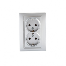 KANLUX 24858 DOMO 01-1270-143 Dupla dugalj komplett ezüst villanyszerelés