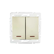 KANLUX 24952 DOMO 01-1023-230 Jelzőfényes dupla nyomókapcsoló 10AX - 250V~ villanyszerelés