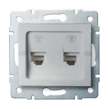 KANLUX 25225 LOGI 02-1380-043 Dupla telefon csatlakozó aljzat, független (2xRJ11) villanyszerelés