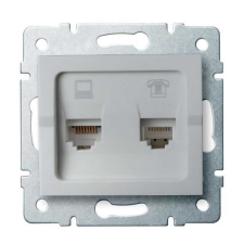 KANLUX 25231 LOGI 02-1440-043 Adat-telefoncsatlakozó aljzat (RJ45 Cat 6+RJ11) villanyszerelés