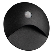 KANLUX Oldalfali dekor LED lámpa EXIN, meleg fehér (2.5W), mozgásérzékelős, fekete kültéri világítás