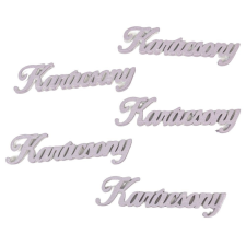  Karácsony felirat metál lila ezüst 10cm 5db-os dekorációs kellék