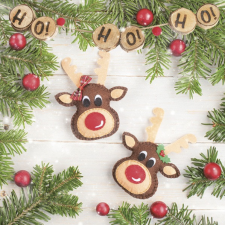 Karácsony Felt Reindeers szalvéta 20 db-os 33x33 cm party kellék