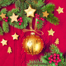 Karácsony Gold Bauble szalvéta 20 db-os 33x33 cm party kellék