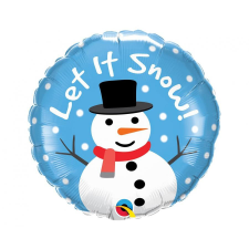 Karácsony Let It Snow, Hóember fólia lufi 46 cm party kellék