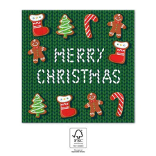 Karácsony Merry Christmas Handicrafts, Karácsony szalvéta 20 db-os, 33x33 cm FSC party kellék