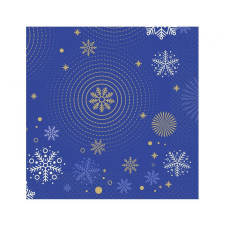 Karácsony Navy Blue Snowflakes, Karácsony szalvéta 20 db-os 33x33 cm party kellék