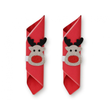 Karácsony Reindeer, Rénszarvas szalvétagyűrű szett party kellék