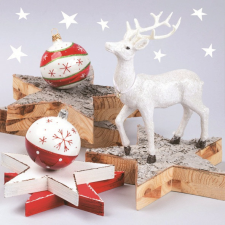Karácsony White Reindeer szalvéta 20 db-os 33x33 cm papírárú, csomagoló és tárolóeszköz