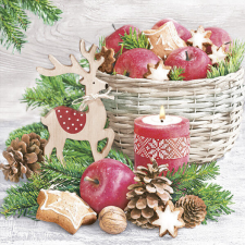 Karácsony Wood Reindeer szalvéta 20 db-os 33x33 cm papírárú, csomagoló és tárolóeszköz