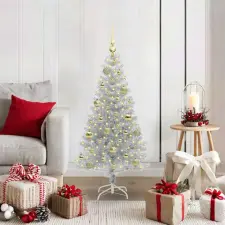  Karácsonyfa 150 LED-del állvánnyal Ezüst 120 cm PET műfenyő