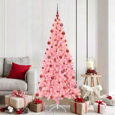 Karácsonyfa 300 LED-del állvánnyal Rózsaszín 180 cm PVC műfenyő