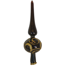  Karácsonyfa csúcsdísz üveg barna 20 cm karácsonyfadísz