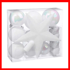  Karácsonyfa dísz, fehér 18 db 113044BL karácsonyfadísz