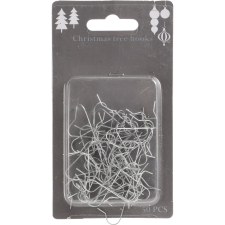  Karácsonyfadísz-akasztó 50 db ezüstszínű karácsonyfadísz