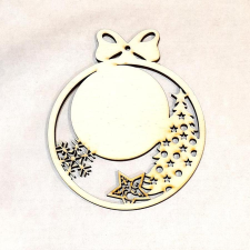  Karácsonyfadisz, diszes kör hópihékkel, karácsonyfával. dekorációs kellék