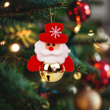  Karácsonyfadísz - Mikulás csengettyűvel - 11 x 10 cm karácsonyfadísz