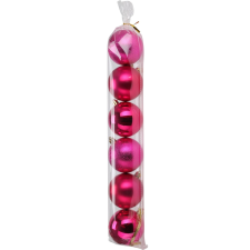  Karácsonyfagömb-készlet 8 cm átmérő 5 darab Fukszia karácsonyfadísz